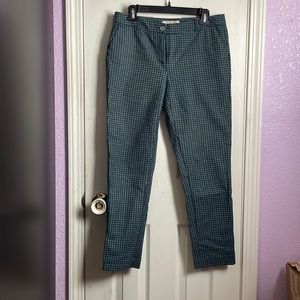 Michael Kors navy blue and green ankle length trousers